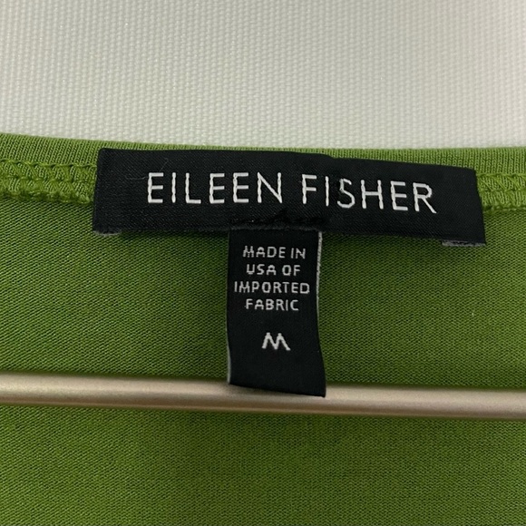 Eileen Fisher Round Neck Short Sleeve Top Green Size Medium - Picture 3 of 5